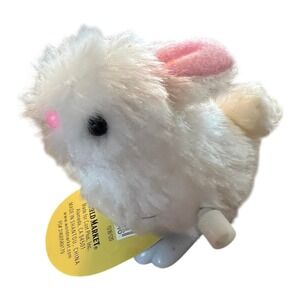 World Market Wind-Up Fuzzy Bunny Kids OS White Brand New Easter Rabbit Toy